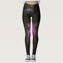 Cosmic Pink Nebula Galaxy Leggings