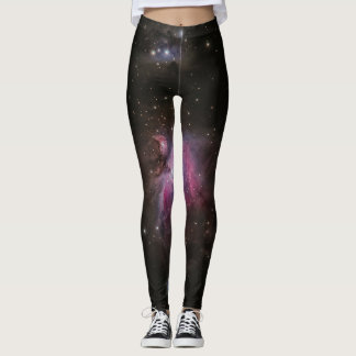 Cosmic Pink Nebula Galaxy Leggings