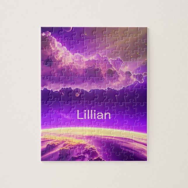 Cosmic Pink Purple Magic Fun Amazing Outer Space Jigsaw Puzzle (Vertical)