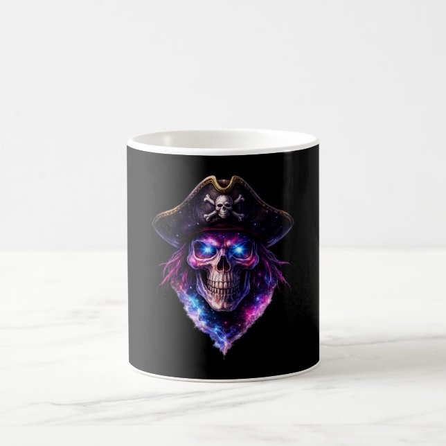 Cosmic Pirate Skull Galaxy Coffee Mug (Center)