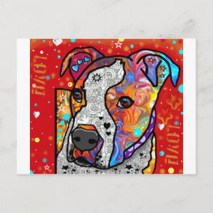 Cosmic Pit Bull - Bright Colorful - Gift Idea Postcard