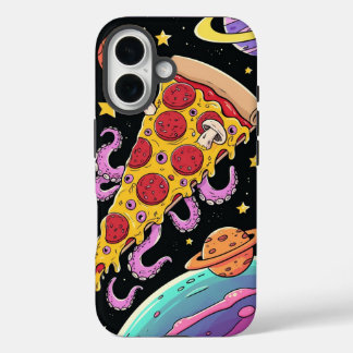 Cosmic Pizza Slice: Quirky Space Adventure iPhone 16 Case