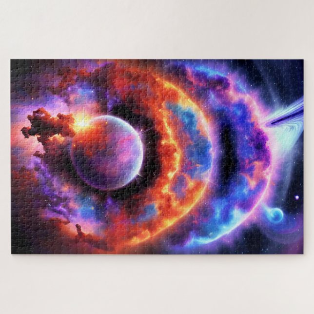 Cosmic Planet Stuck in Otherworldly Dimensions Jigsaw Puzzle (Horizontal)