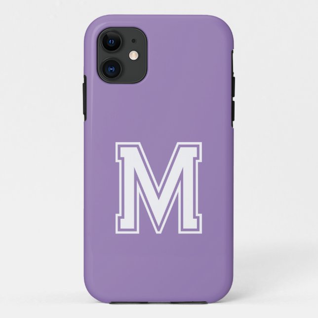 Cosmic Plum Solid Colour | Minimalist Monogram Case-Mate iPhone Case (Back)