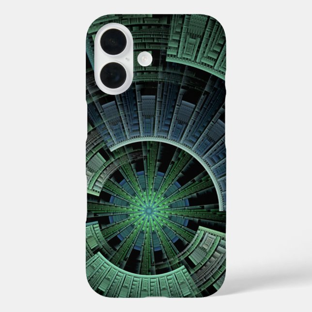 Cosmic Pod Green Geometric Abstract Case-Mate iPhone Case (Back)