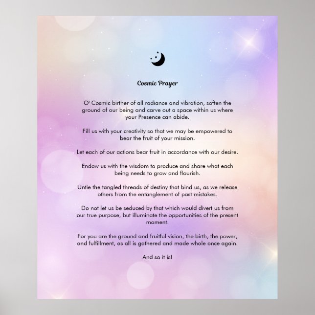 Cosmic Prayer Poster Wall Art (Front)