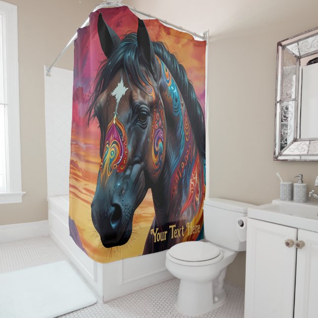 Cosmic Psychedelic Horse: Surreal Journey  Shower Curtain (In Situ)