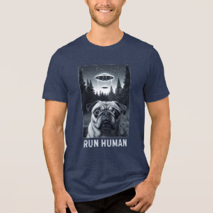 Cosmic Pug UFO Selfie Extraterrestrial Dog Tee