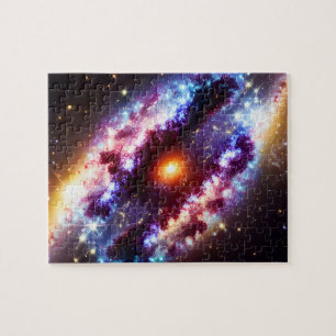 Cosmic purple blue star at centre Nebula universe Jigsaw Puzzle