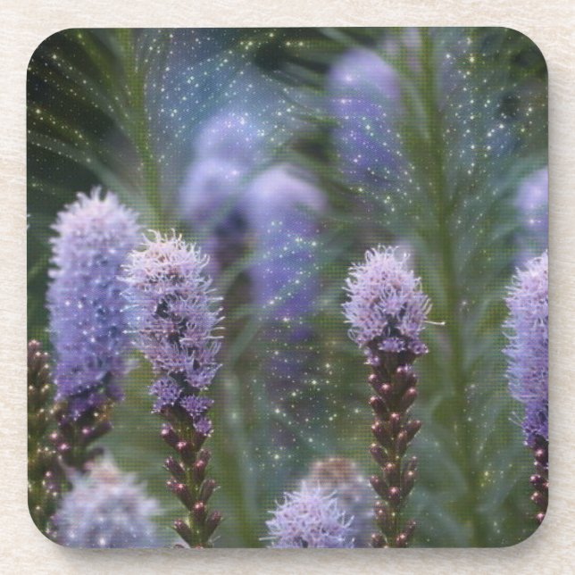 Cosmic Purple Flowers Coaster (Front)