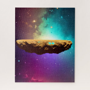 Cosmic Purple Galaxy Floating Asteroid Plateau  Jigsaw Puzzle