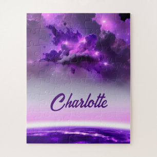 Cosmic Purple Hues in Fantastical Fun Universe Jigsaw Puzzle