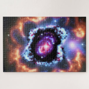Cosmic Purple Mystery Explosion in Outer Space Jigsaw Puzzle