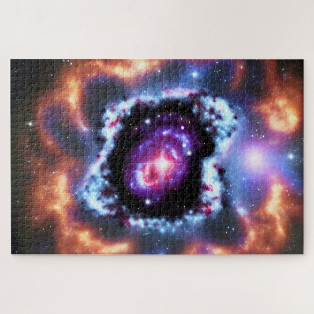 Cosmic purple pink galaxy objects in outer space jigsaw puzzle (Horizontal)
