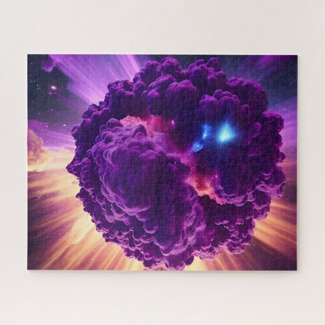 Cosmic purple supernova clouds erupting in space jigsaw puzzle (Horizontal)