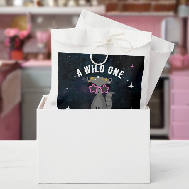Cosmic Racoon Wild One Pink Girl Baby Shower Favour Bags (Creator Uploaded)