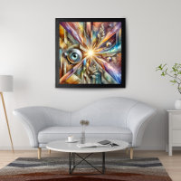 Cosmic Radiance Geometric Eye Abstract Art