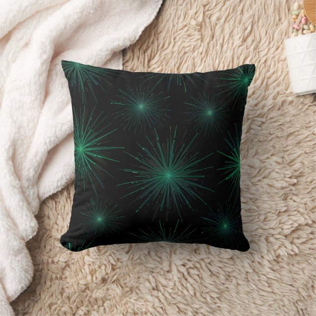 Cosmic Radiance Green Starburst Cushion (Blanket)