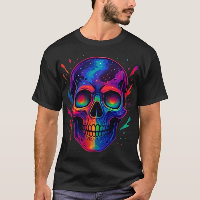 Cosmic Rainbow Skull T-Shirt (Front)