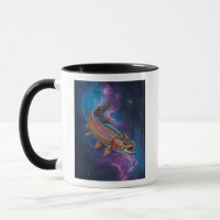 Cosmic Rainbow Trout Swimming in Galaxy Nebula