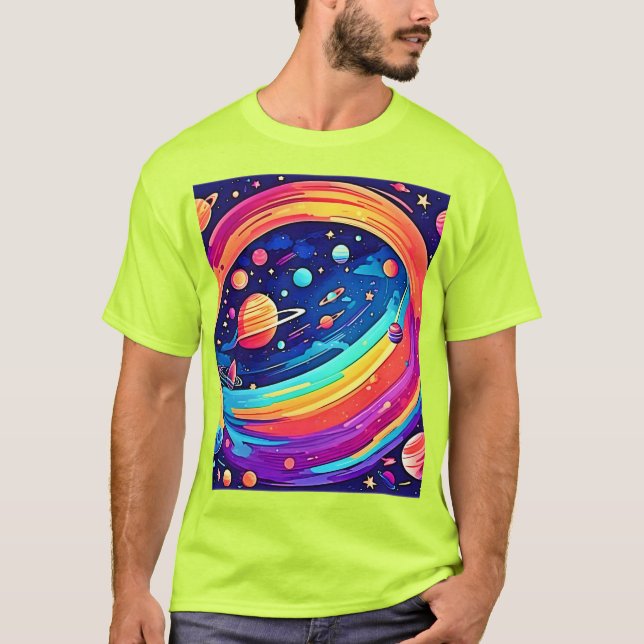 Cosmic Rainbow Vortex T-Shirt (Front)