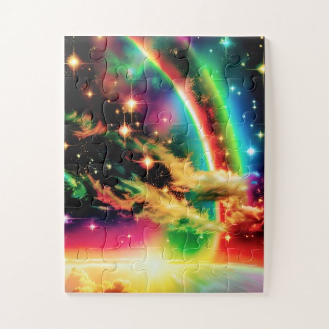 Cosmic Rainbows Magical Fantasy Fun Space Image Jigsaw Puzzle (Vertical)