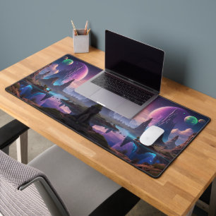 Cosmic Realms: Alien Worlds in Motion Desk Mat