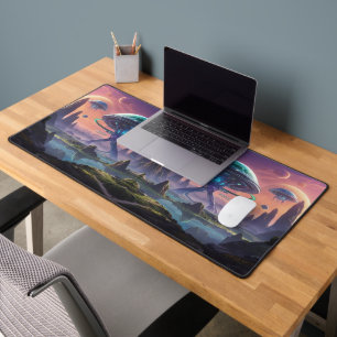 Cosmic Realms: Alien Worlds in Motion Desk Mat