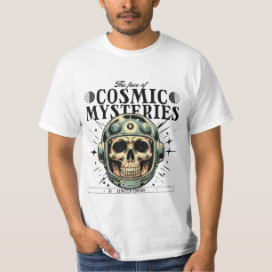 Cosmic Reaper: Skull Astronaut Design T-Shirt
