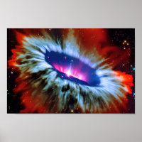 Cosmic Red Blue Explosion Outerspace CosmicArt