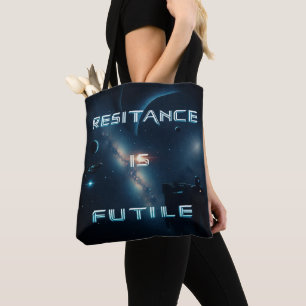Cosmic “Resistance is Futile” Tote Bag