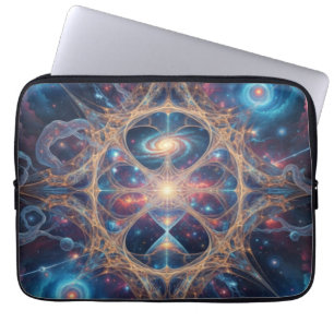 Cosmic Sacred Geometry Galaxy Mandala Art Laptop Sleeve