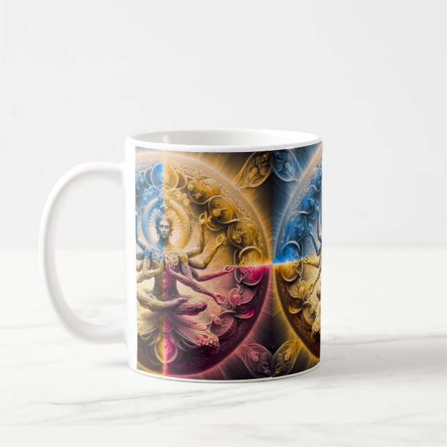 Cosmic Sacred Geometry God Mandala Mug | Multi Arm (Left)