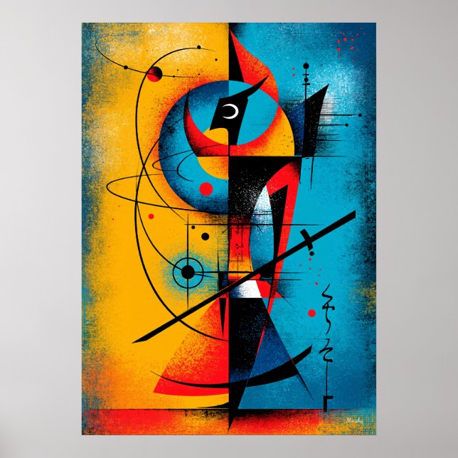 Cosmic Samurai – Modern Abstract Geometric Wall Poster (Front)