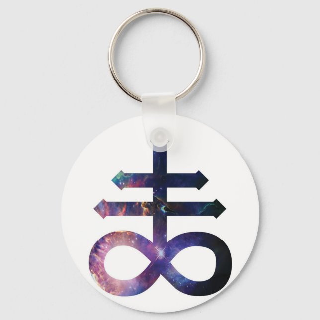 Cosmic Satanic Cross Key Ring (Front)