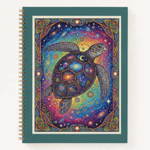 Cosmic Sea Turtle Galaxy Shell Zentangle Journal