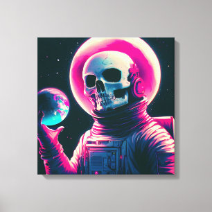 Cosmic Sentinel: Earth's Embrace Canvas Print
