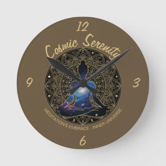 Cosmic Serenity Meditation | Galaxy Mandala  Round Clock