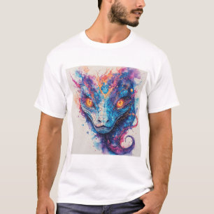 🐍 Cosmic Serpent Glowing Scales Space Graphic 🐍 T-Shirt