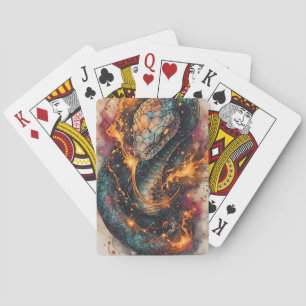 Cosmic Serpent With Expansive Space Playing Cards