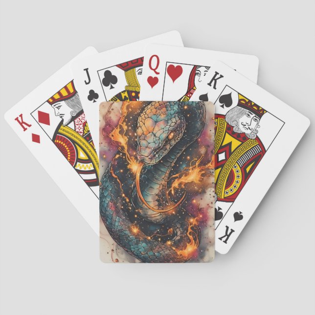 Cosmic Serpent With Expansive Space Playing Cards (Back)
