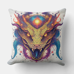 Cosmic Serpent with Glowing Scales Cushion