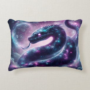 Cosmic Serpent Zodiac Galaxy Astrology Decorative Cushion