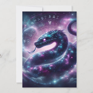 Cosmic Serpent Zodiac Galaxy Astrology Holiday Card