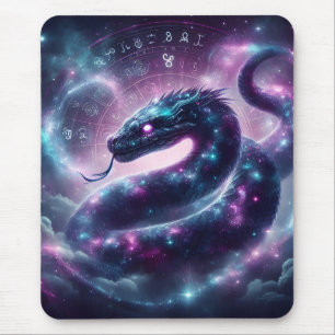 Cosmic Serpent Zodiac Galaxy Astrology Mouse Mat