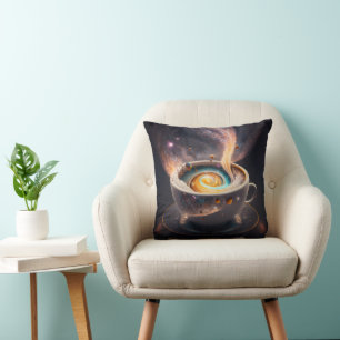 Cosmic Sips: Celestial Journey through the Galaxy Cushion