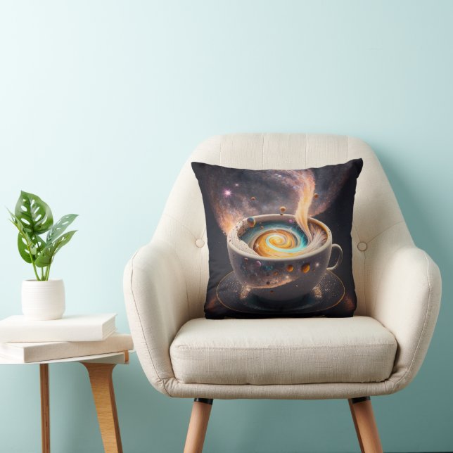 Cosmic Sips: Celestial Journey through the Galaxy Cushion (Chair)