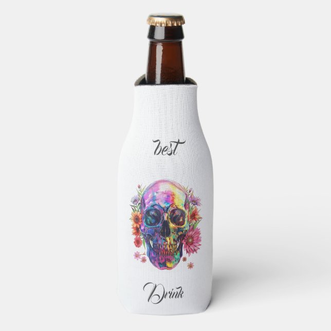 "Cosmic Skull Beer Bottle Insulator" Cooler (Bottle Front)