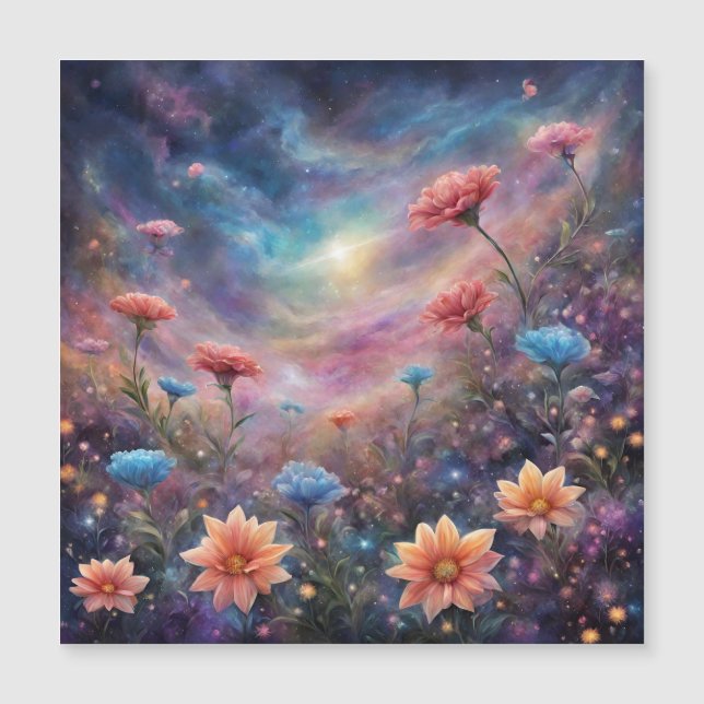 Cosmic sky with fantasy flowers (Front)