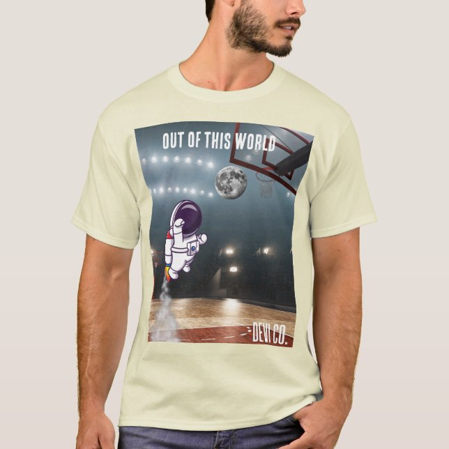 Cosmic slam dunk white tee. T-Shirt (Front)